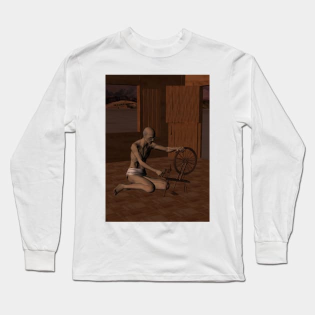 Gandhi Long Sleeve T-Shirt by Colin-Bentham